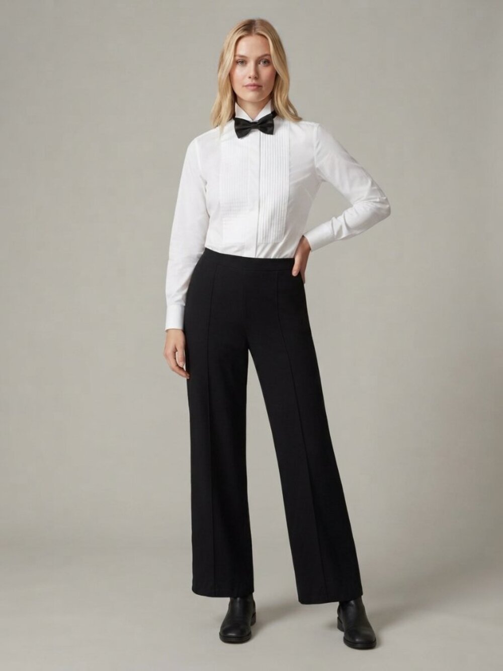 J. Jill Wearever Collection High Rise Seamed Wide-Leg Pant Black Large #A4635